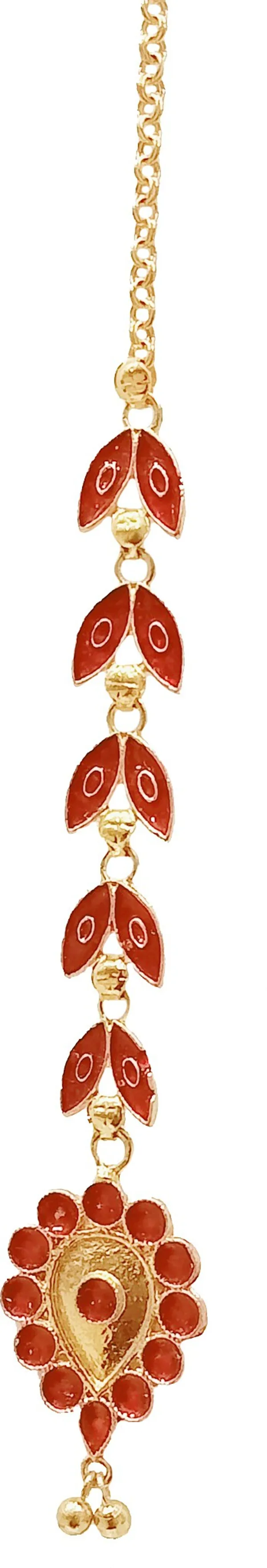 Assamese_Traditional_Copper_Gold_Plated_Red_Dugdugi_Maang_Tikka_For_Women